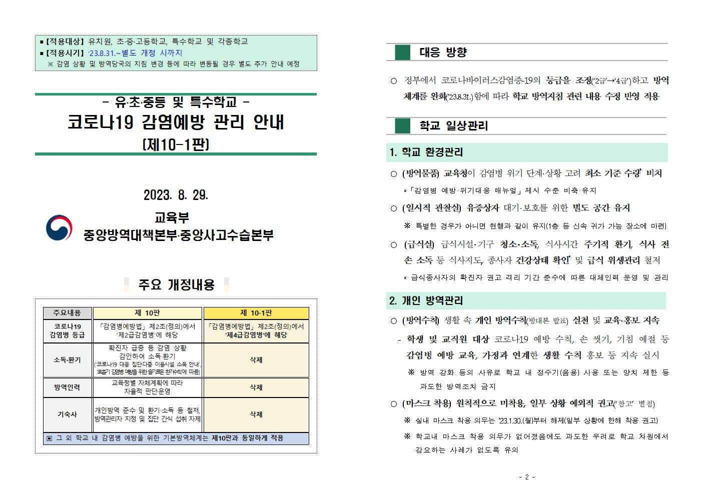 유초중등 및 특수학교 코로나19 감염예방 관리 안내 제10-1판001.jpg